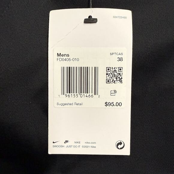 NWT Nike Loose Fit Straight Leg Stacked Length Pants Mens 38X28 Black Golf Chino - Picture 7 of 10